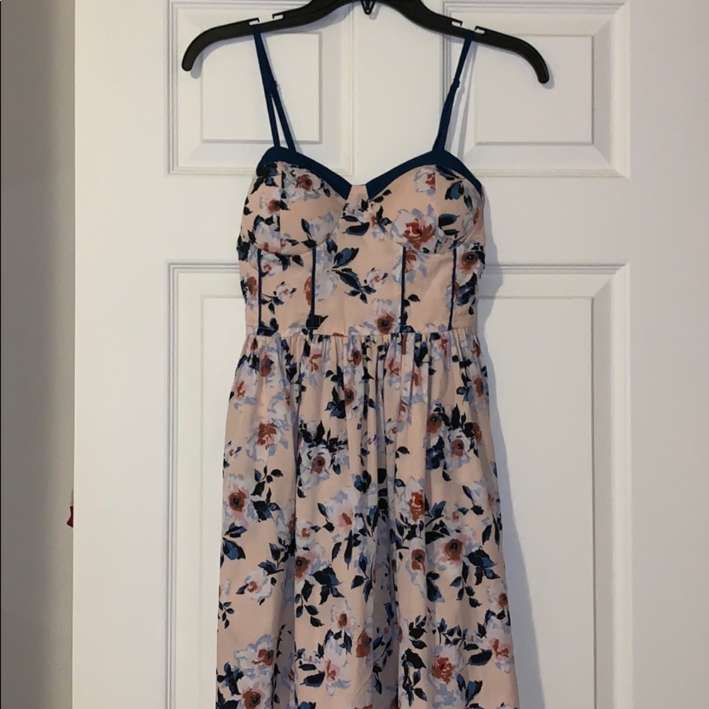 Pink Floral Print Summer Dress